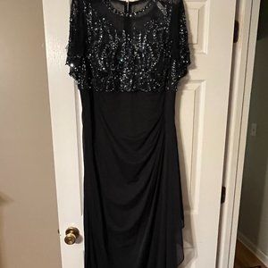 Women's Floor Length Navy Blue Evening Gown